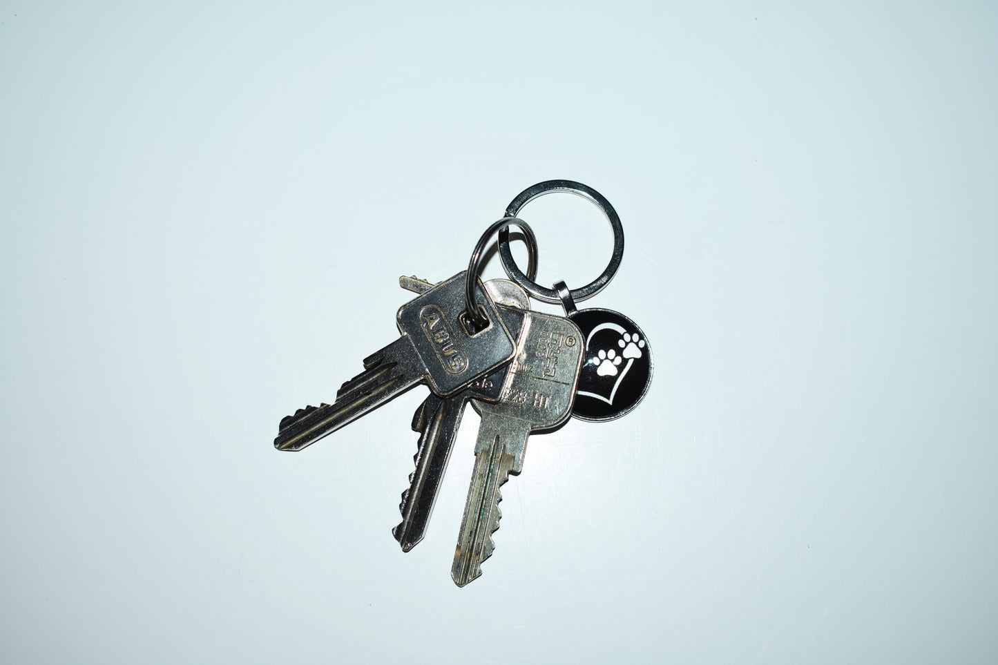 keychain heart with paw print