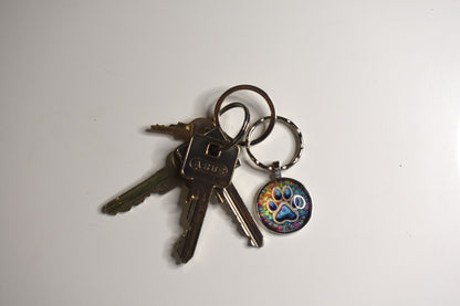 keychain paw print colorful