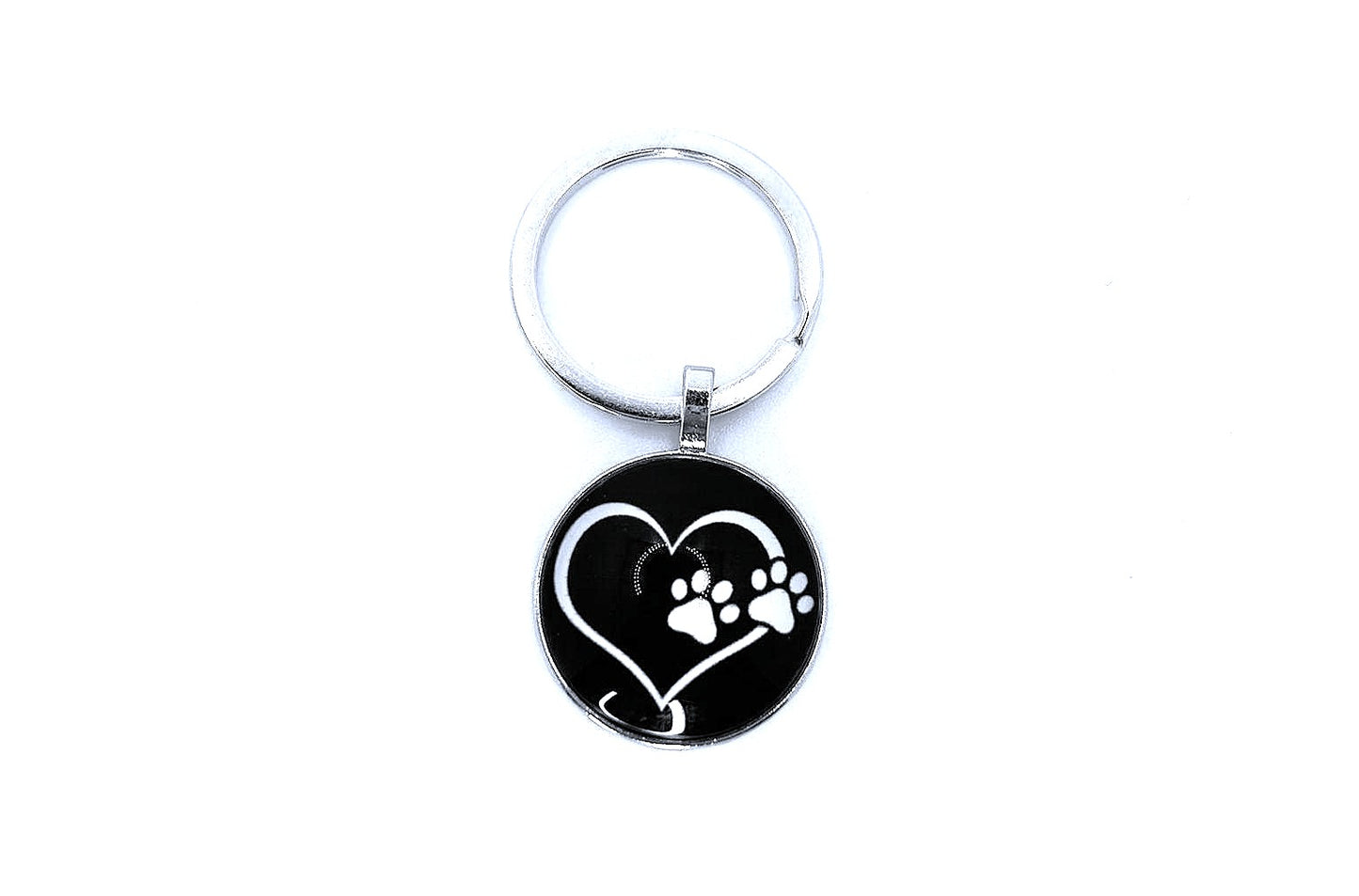 keychain heart with paw print