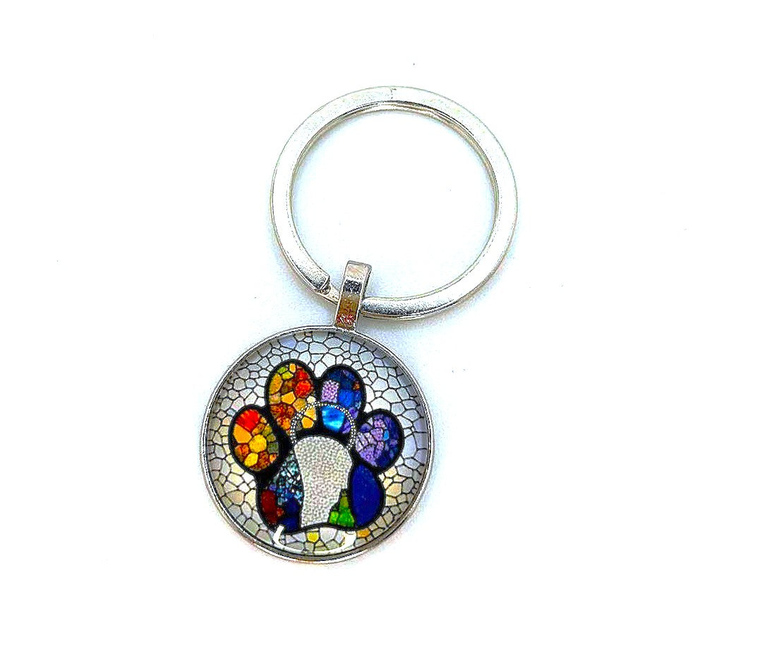 Vintage Paw Print Keychain