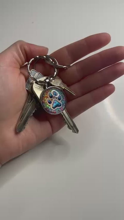 keychain paw print colorful